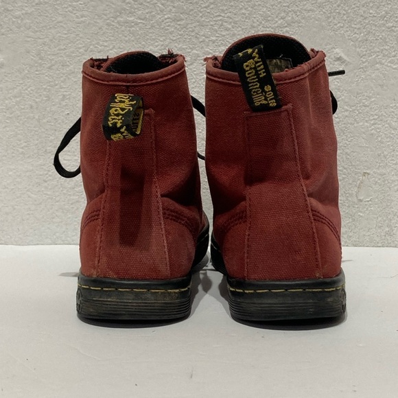 Women’s Dr Martens Shoreditch Maroon Canvas Boots - Picture 6 of 8